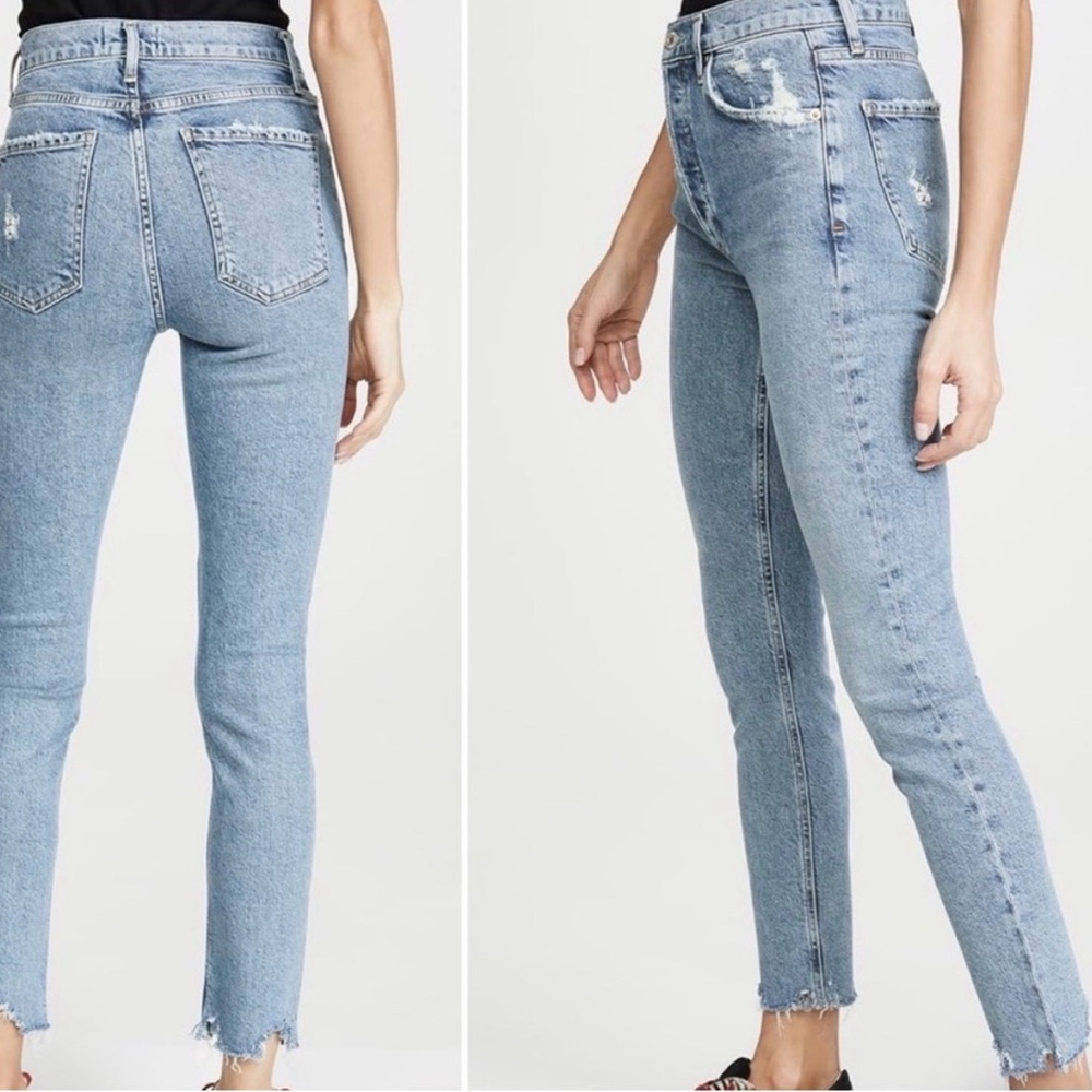 Agolde Light Wash High-Rise Skinny Jeans